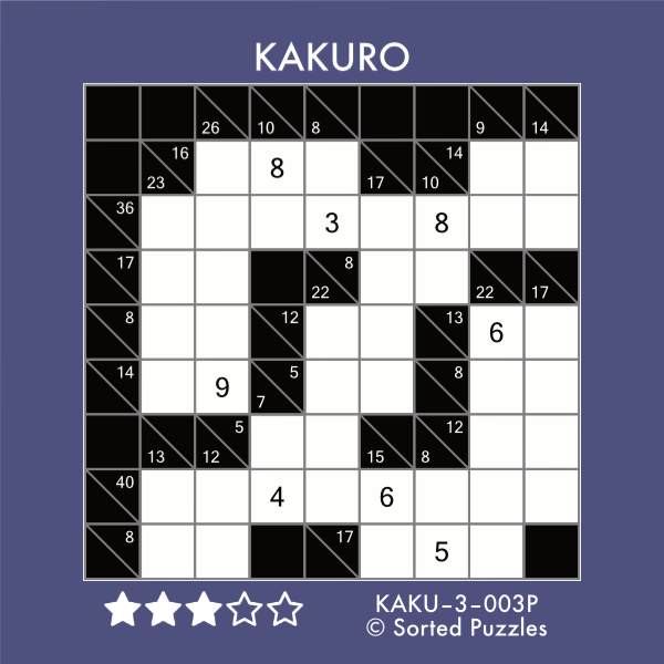 Kakuro and Killer Classic Sudoku: 200 Kakuro and 200 Killer Sudoku puzzles.  Easy levels. : Kakuro 9x9 + 10x10 + 12x12 + 15x15 and Sumdoku 8x8 EASY +